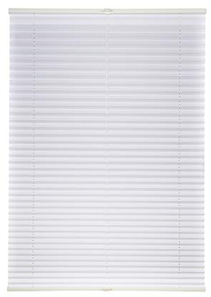 Store Plissé Volet Japonais Sans Perçage - Plusieurs Couleurs - Avec Supports de Serrage - Protection Solaire pour Fenêtre et Porte - Blanc - 80 x 130 cm