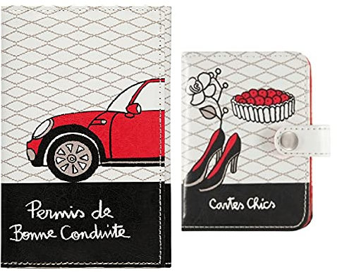 udc - DLP Lot Comprenant Un Porte-Cartes et Un Porte-papiers Voiture - Collection : Miss Chic