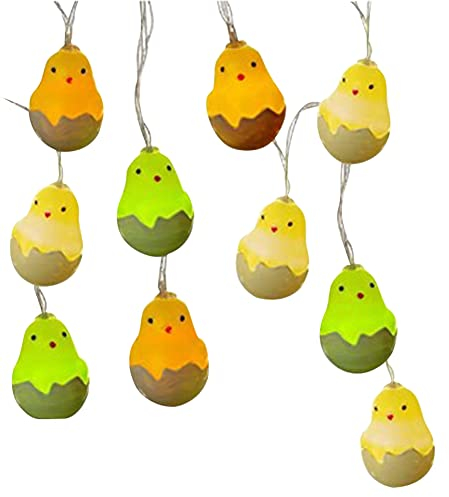 LED Lichterkette,10 LED Oster Lichterketten, 2M Osterei Lichterkette Timer Batteriebetrieben,Easter Lichterketten,Ostern Lichter Osterdeko für Innenbereich Ostereier Party Dekoration Osterdeko