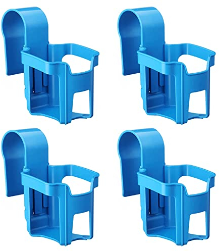 4 Piezas Portavasos de Piscina, Accesorios de Piscina, Cesta Almacenamiento, Piscina Desmontable Portavasos, Accesorios Piscina Posavasos Cerveza Bandeja Flotante Flotadores Gancho (Cuadrado Azul)