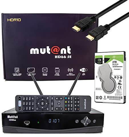MK-Digital Mutant HD66 SE UHD 2160p E2 Linux Receiver mit 1x DVB-S2 & 1x DVB-C/T2 Tuner, PVR, WiFi + 2TB Festplatte