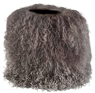 Qult Farluce Kerze Echtpelz - Tibet Lamm - Farbe Grau