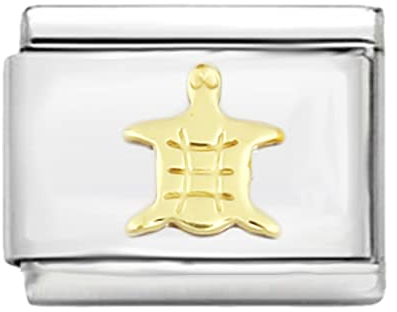 AKKi jewelry Italian Charms für Armband Classic glieder Italy Charm, Silber Gold Edelstahl Links Kult Blume Tiere Herz für Basisarmband Glänzend matt Farbe kompatibel mit Original Strass Wert #23