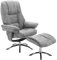 Home4You Relaxsessel mit Hocker - Hellgrau - Mikrofaserbezug - mit Relaxfunktion