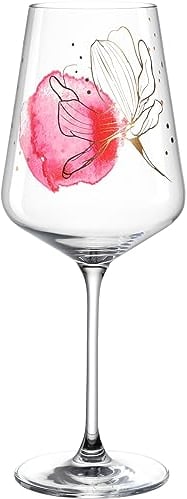 LEONARDO Presente bicchiere aperitivo – Aperol Spritz vetro cristallo – con stampa floreale – contenuto 560 ml – lavabile in lavastoviglie – 1 bicchiere da cocktail