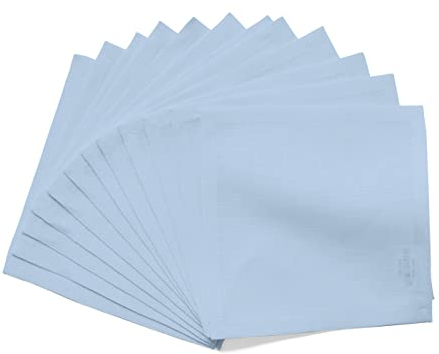 Solino Home Cocktail-Servietten aus Leinen, 15,2 x 15,2 cm, 100 % reiner Leinenstoff, himmelblaue Getränkeservietten für Frühling, Sommer, handgefertigt aus europäischem Flachs und maschinenwaschbar,