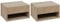 HOMCOM Lot de 2 Tables de Chevet murales Table de Nuit - tiroir Coulissant, Niche, Plateau - en Bois dim. 37L x 32l x 21H cm Naturel