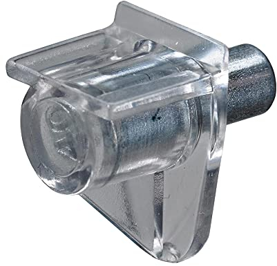 SETS 100 STÜCK Bodenträger Einlageboden Halter | Steckbodenträger Regalbodenträger Winkelbodenträger Universal | Ø 4mm 5mm 6mm | Verzinkt Vermessingt Vernickelt (Ø 6 mm Transparent)