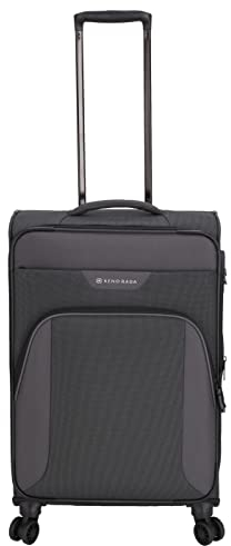 Kenorada Reisetrolley AIRSOLID 4w Spinner | Koffer mit Vier Rollen | Trolley aus robustem Polyester | dreistelliges TSA-Zahlenschloss | Weichgepäck Koffer Stoff (anthrazit, M - mittlerer Koffer)