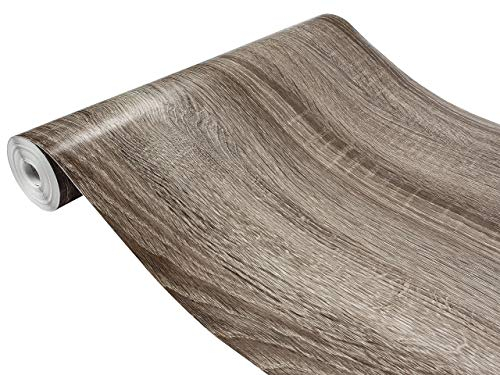 Klebefolie Möbel 90x210 cm | Möbelfolie selbstklebend in Holzoptik | Folie für Möbel zur einfachen Renovierung von Türen, Tischen und Regalen | Klebefolie dekorativ und abwaschbar | Eiche Trüffel