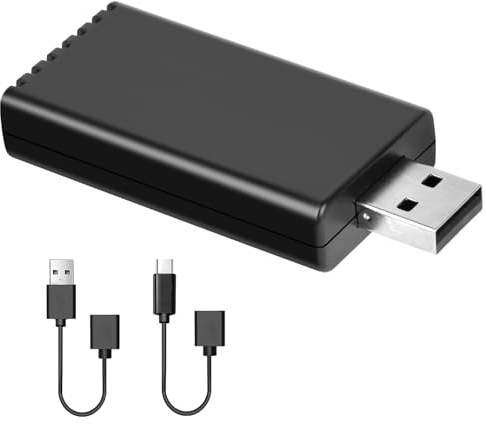 Podofo CarPlay Wireless Adapter, 2024 Neuester Wireless CarPlay Adapter für iPhone, Apple CarPlay Wireless Dongle für Alle OEM Wired CarPlay Cars, 5,8GHz WiFi Plug & Play No Delay Online Update