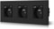 BSEED Prise en verre cristal Murale avec USB et 1 Type C alternatif Multiprise Murale avec USB 2.1A courant 16 Amp 240V 228mm Noir