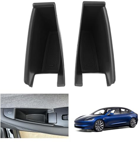 GAFAT Tesla Model 3 2024 2025 Storage Box, Tesla Model 3 Highland 2024 Centre Console Shelves Organiser Tray for Door Buckle, Tesla Model 3 2024 Accessories (Front Door Pack of 2)