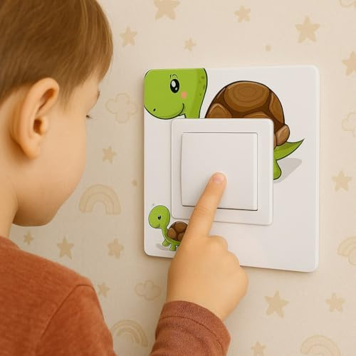 Tapetenschutz Martha von EDS-Werbemedien für Kinder Dekorrahmen Wandschutz Tapetenschoner Lichtschalter Acryl Schalter (1-fach Rahmen, Schildkröte Theo)