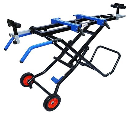 SoonTools Gehrungssägenständer mit Rädern 350 kg Kappsäge Werkbank, Tragkraft, Tragbarer Gehrungssägenständer mit Verstellbarer Stütze, Universelle Montage für Die Meisten Tischsägen für Schneiden