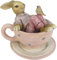 Generisch Hase Osterhase in Tasse bunt Figur Deko Frühling Ostern Tischdeko 10x8x8 cm
