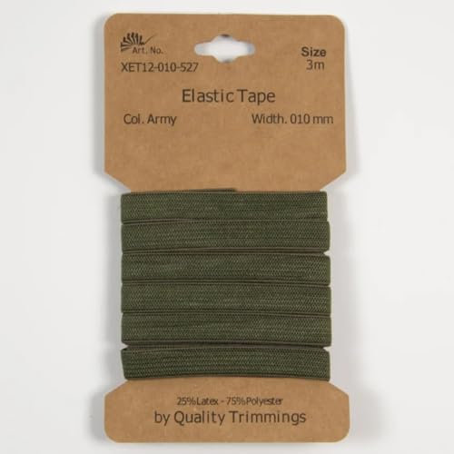 Gummiband | 3m-Karten | 10mm oder 20mm breit (10 mm - army)