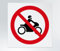 GLOBAL CARTELLO SEGNALETICO QUADRATO - Divieto di transito alle moto - segnale Adesivo Extra Resistente, Pannello in Forex, Pannello In Alluminio (Adesivo, 20 cm Lato)