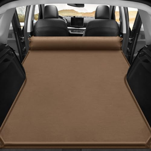 TXQDQSC Auto Kofferraum Matratze Verdicktes Auto Luftmatratze Zubehör, Für VW ID.4 X T-Cross Tharu Teramont Tiguan Touareg T-ROC SUV,Brown