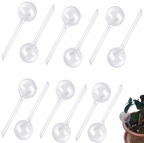 Norhogo 12 unidades de riego automático redondo para flores, bomba de riego para jardín, dispensador de agua con puntas, dispensador de agua de plástico para plantas en maceta, juego de riego