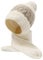 vislivin Winter Kapuzenschal Mütze Damen Strickmütze Schal 2 in 1 Warmer Set Mützenschal Integrierter Gehörschutz Winddichte Mützen Beige