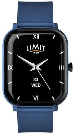 Limit 37mm Blue Unisex Smart Watch Fitness Tracker with Bluetooth Calling Heart Rate Sp02 Android and Ios Silicone Strap