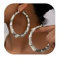 Boucles d'oreilles en bambou doré pour femmes tenues des années 90 pour femmes Grandes boucles d'oreilles créoles en bambou doré tendance Bijoux hip-hop années 90 Accessoires, Cuir
