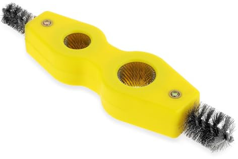 AHQiZFX Car Battery Terminal Cleaning Brush 4 in 1 Anti-Rust Car Battery Cleaning Brush with Steel Wire Machine Parts Anti-Corrosion Cleaning Tools Universal for Automotive and Marine(Yellow)