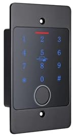 Gelikom Smart Home Codeschloss CB4 mit Fingerprint, RFID und PIN, verwaltbar mit APP (Codeschloss + Unterputz-Dose + 5 RFID Keyfobs, Schwarz)
