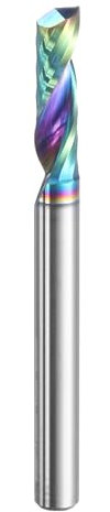 sourcing map Spiral Router Bit 4mm Cut Dia 4mm Shank Up Cut Solid Carbide Diamond-Like Carbon Coated 1 Flute CNC End Mill Milling Bits for Aluminum Copper Metal (15mm Cut Length 45mm Long)