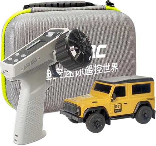LDARC 1:64 Scale Mini RC Lastwagen RTR RC Rock Crawler 2.4GHZ Hobby Grade Remote Control Auto Modellfahrzeug RC Buggy (R01-Gelb)