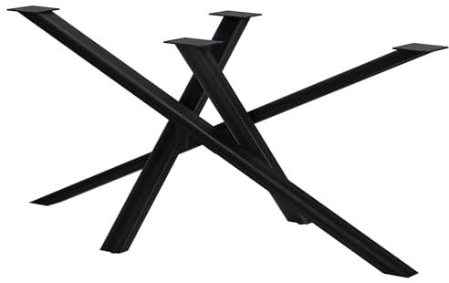 CLP Tischbeine Metall schwarz Finney, Tischkufen für DIY-Esstische, Tischgestell aus pulverbeschichtetem Stahl, Höhe 72 cm, Farbe:antik schwarz, Größe:160x80x72 cm