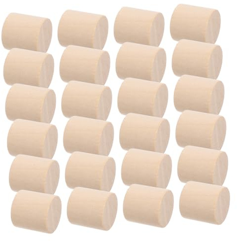 Unbemalte Holzzylinder für Kinder, Runde Holzbausteine | Holz, Selbstgemacht Bausteine für Bastelarbeiten, Geeignet zum Bemalen und Bauen, 50 Stück-pack