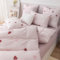 YASMENG Housse de Couette 140x200 Filles Cœur Rouge Rose Blanc Enfants Parure de Lit Doux Microfibre Cœur Linge de Lit 1 Personne Adulte Cadeau avec Fermeture Éclair avec Taie d'oreiller 65x65 cm