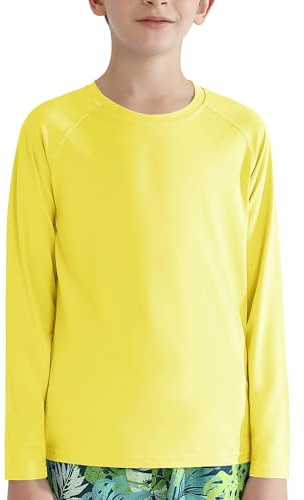 Valcatch Boy's Girls UPF 50+ Long Sleeve Swim Rash Vest, Ages 4-16 Years | Sun protection shirt for fishing hiking, Kids teen quick dry athletic performance active tshirt, Running gym workout tee top