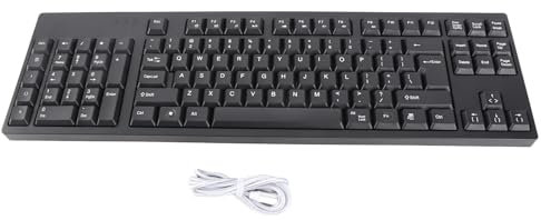 Wakects Left Handed Keyboard, Left Handed Ergonomic Full Size Keyboard 109 Keys with Dual USB HUB Interface for Computer Laptop Software Designers Engineers Offices