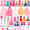 46Pcs Doll Clothes & Accessories Sweet Dresses Tops Pants Outfits Party Gown Mini Dresses Swimsuits Shoes Hangers Handbag for 11.5 inch Doll Toys Gifts for Girls