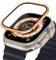 EPANO Custodia in lega di alluminio in vetro temperato per Apple Watch Ultra 2 49mm Protezione schermo antigraffio per iWatch Ultra 49mm Pellicola protettiva(Orange)