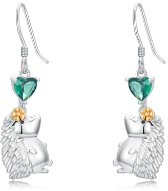 LONAGO Igel Ohrringe für Damen 925er Sterlingsilber Niedlicher Igel Tropfen Ohrringe