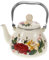 Sosoport Tetera de Esmaltada con Floral Tetera Decorativa y Antioxidante para Cocinas y Servicio de
