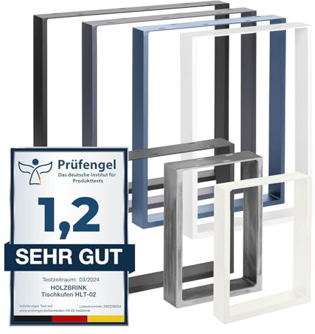 HOLZBRINK Tischbeine Metall Blau | Tischkufen/Tischgestell für Couchtisch, Esstisch, Schreibtisch, Sitzbank | 2 Stück Möbelfüße 40 x 43 cm