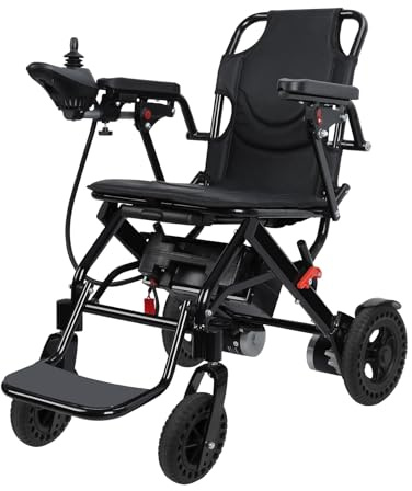 Rollstuhl Elektrischer Faltbar Ultra-Leicht, Klappbarer Elektrorollstuhl für Senioren, 20 km Lange Reichweite, Rollator Leicht Klappbar, Unterstützt bis zu 110 kg