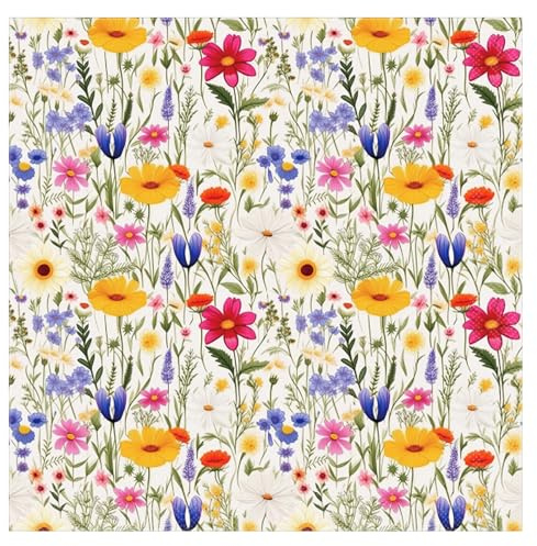Tenare 50 Stück Servietten Frühling Osterservietten Servietten Blumen für Geburtstag Frühling Ostern Hochzeit Papierservietten 2 Lagig 33 x 33 cm Tischdeko für Gartenparty Kindergeburtstag Camping