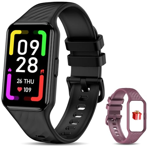 IOWODO Montre Connectée Femme Homme, Appel Bluetooth, Mode Sport et étanchéité IP68, Détection de la Fréquence Cardiaque et Surveillance du Sommeil, 1,47'' HD Écran, Disponible pour Android/iOS