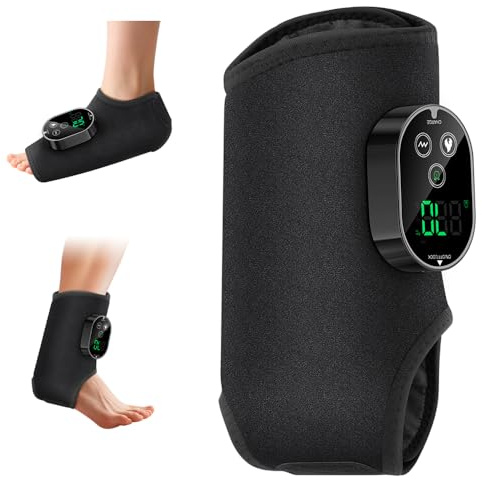 3-In-1 Fußmassagegerät, Foot Massager, Fussmassagegerät mit Wärme Elektrisch, 3 Modi Und 6 WäRmestufen, Portable Cordless Ankle Massagers mit LED-Anzeige Touchscreen für Schmerzlinderung (Schwarz)