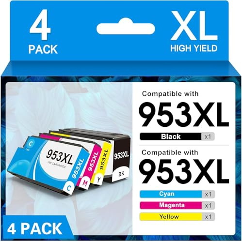 PACITEK 953XL Multipack Druckerpatronen für HP 953XL Patronen Kompatibel für HP Officejet Pro 7740 7720 8210 8720 8710 7730 8218 8715 8718 8725 8728 8740 8730 (4 Pack)