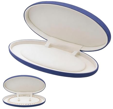 Junhonze Scatola Per Collana In Velluto Per Gioielli Da Donna - Scatola Per Collana Di Perle In Pelle Pu - Portagioie Da Viaggio, Adatto Per Matrimoni, Compleanni, San Valentino E Altre Occasioni