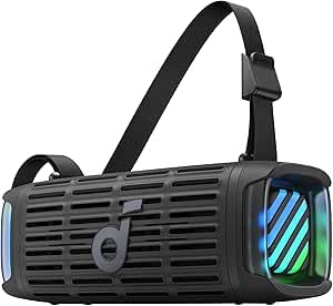 soundcore Boom 3i by Anker – Robuster Outdoor Lautsprecher, Bluetooth Lautsprecher, wasserdicht IP68, 50W BassUp™ 2.0 Sound, Bluetooth 5.3, 16h Spielzeit, Lichtshow + TWS-Stereo (Generalüberholt)