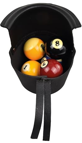 Winsport Billardtisch Einfalltasche, (Satz = 6St.) Pocket für Billardkugeln, Kugelkorb, Robustes Leder Droppocket, Kugeltasche für Poolbälle, Lochtasche aus Leder - Dunkelbraun in Höhe 17 cm