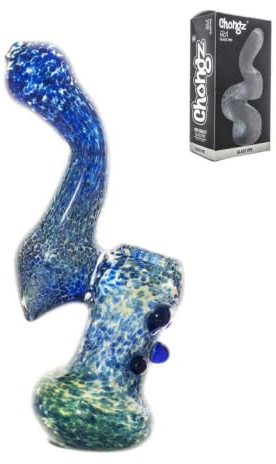 Chongz 5 Inch Fuel My Soul Glass Bubbler Random Colour Delivery | Portable water filtration Speckled finish detail Curved splashback stem Carb airflow control Sturdy stable base